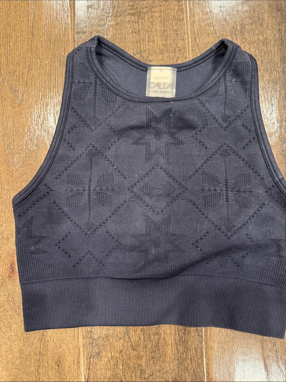 CALIA by Carrie Underwood Navy Textured Crew Neck Tank